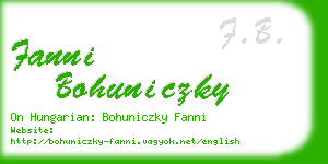 fanni bohuniczky business card